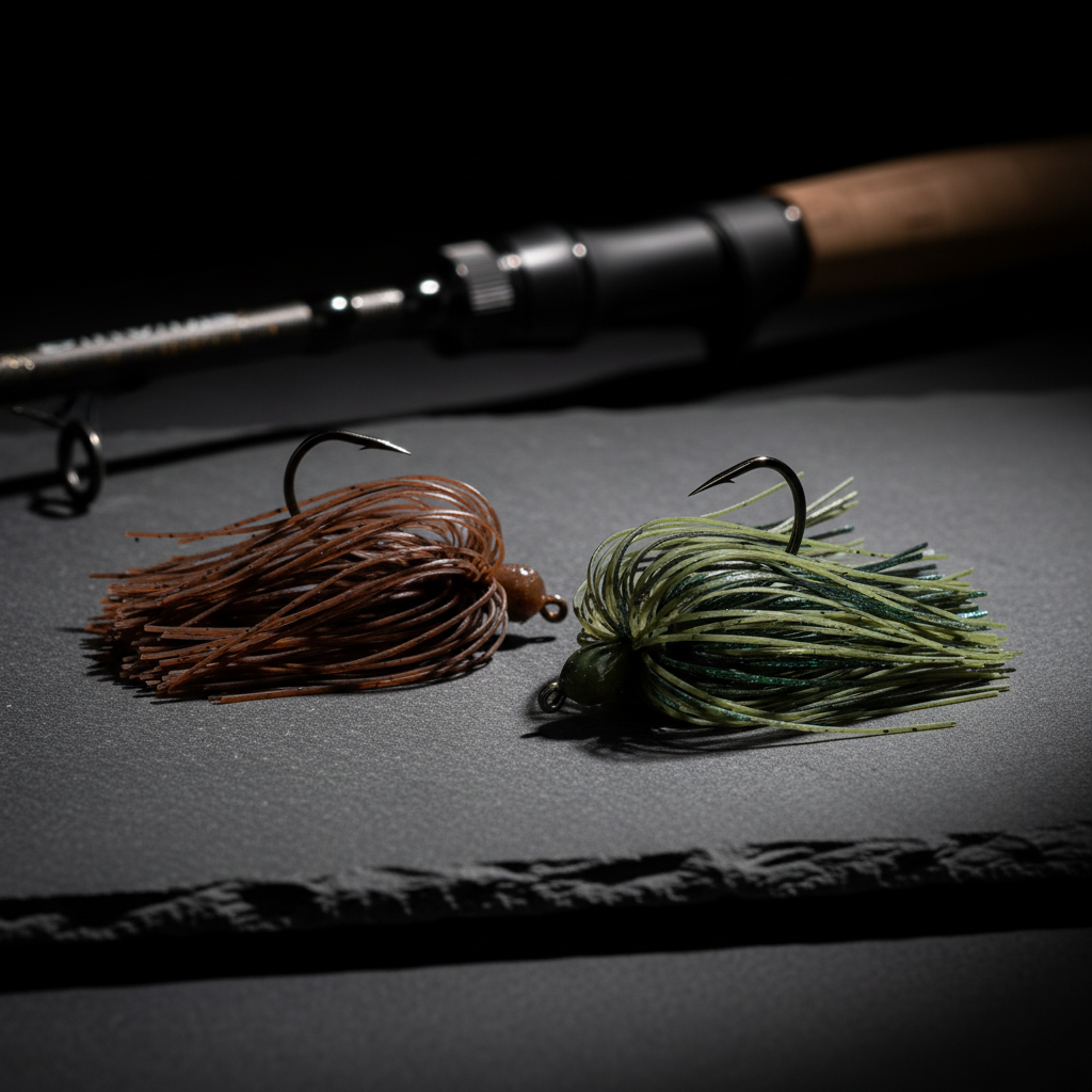 Stryx Bass Jig Starter Pack — dark slate lifestyle shot